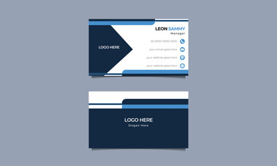 Wall Mural - Light and dark blue name card template design.