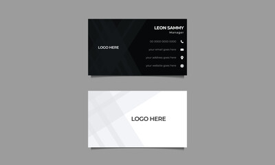 Wall Mural - simple and minimal black color visiting card template.