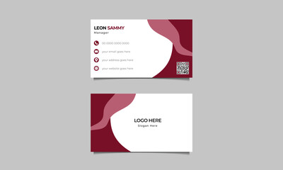 Wall Mural - simple and minimal double-sided business card template.