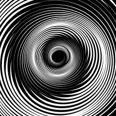 Wall Mural - Vortex Swirl Movement. Abstract Textured Black and White Background.