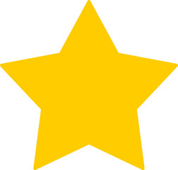 Poster - Single Isolated Fat Cute Flat Golden Star Icon. Vector Image.