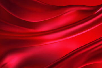 Abstract red background. Fabric background made of silk satin. Generative AI