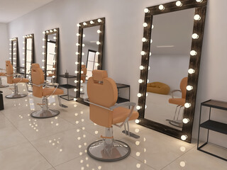 Canvas Print - Beauty salon interior 3d render, 3d illustration