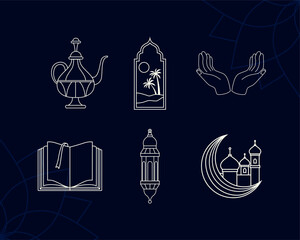 Poster - six ramadam kareem icons