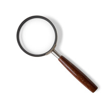 Magnifying Glass Lens Classic Vintage Retro Style, Isolated On A Transparent Background, PNG. High Resolution. 
