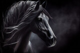 Fototapeta Konie - Magnificent Horse in a Stylishly Dark Photo.; Generative AI