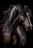 Fototapeta Konie - Magnificent Horse in a Stylishly Dark Photo.; Generative AI