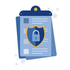 Aufkleber - Shield with padlock on the paper with personal data security protection. Vector design. element