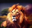 Portrait of a big male African lion Created using generative AI tools