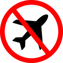No Flying On White Background,prohibit Sign Vector On White Background..eps