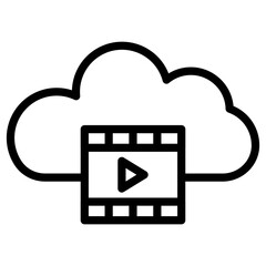 Sticker - video player cloud computing icon