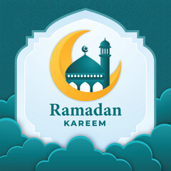 Wall Mural - ramadan kareem islamic background design with arabic style and arabian pattern, eid mubarak, hari raya, eid fitr, eid adha, hajj, umrah