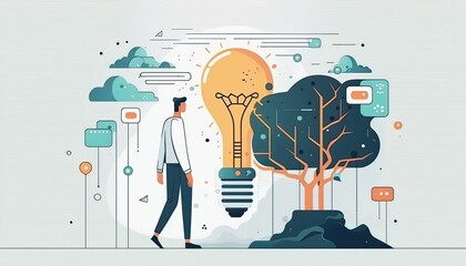 Business artificial intelligence AI learning, new technology for businesses in the digital age of enhancing global connected network capabilities, Generative AI