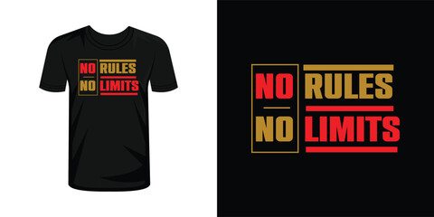 Wall Mural - No rules no limits typography t shirt design