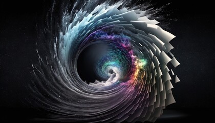 Aufkleber - Tornado of digital disruption and innovation full of data particles flying around created with generative ai technology