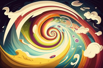 Wall Mural - image of a cosmic twister Generative AI