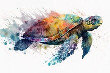 Watercolor Sea Turtle Free Stock Photo - Public Domain Pictures