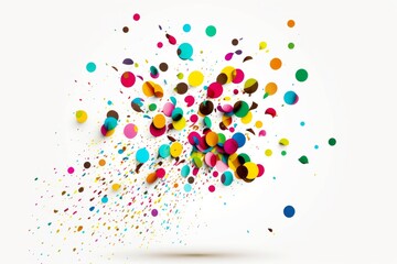 Poster - a bunch of colorful confetti on a white background, created with generative ai