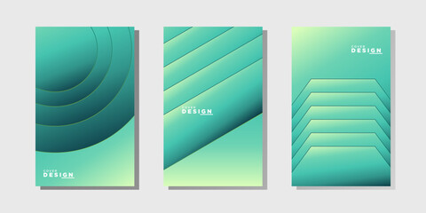 Wall Mural - Vector illustration of bright color abstract pattern background with line gradient texture for minimal dynamic cover design. Green poster template