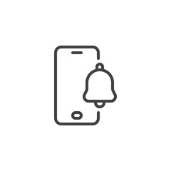 Fototapete - Cell Phone notification line icon