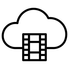 Wall Mural - video player cloud computing icon