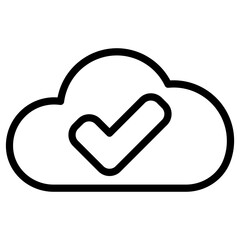 Sticker - check  cloud computing icon