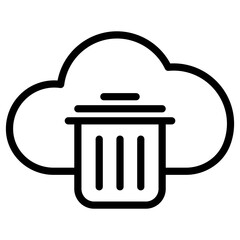 Sticker - rubbish  cloud computing icon