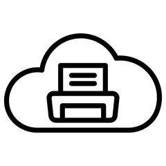 Canvas Print -  printer cloud computing icon