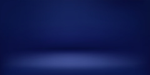 Aufkleber - Abstract illuminated empty dark blue stage. Design template. 3d vector background