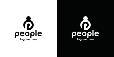 simple people logo design icon vector illustration