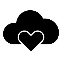 Sticker -  love cloud computing icon