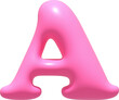 © emojoez - Alphabet  illustration typeface letter A. Typography decorate design display font.3D gummy jelly.