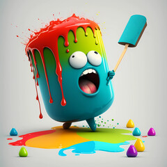 Colorful 3d monster, AI generated