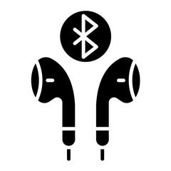 Wall Mural - Bluetooth Headphones Icon Style