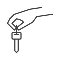 Poster - Car Key in Hand vector concept thin line icon