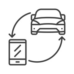 Poster - Car Rental Online with Smartphone vector concept line icon