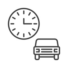Poster - Car Rental Time vector concept icon in thin line style