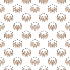 Aufkleber - Roof Tiles vector seamless pattern in outline style