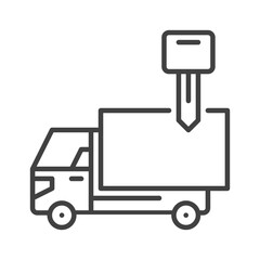 Poster - Truck Rental vector Freight Transport Hire concept line icon