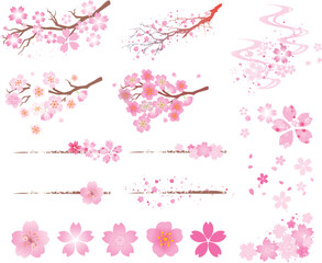 桜　春　花びら　和風　背景