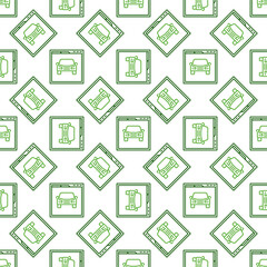 Poster - Web page with Car Hire vector outline seamless pattern