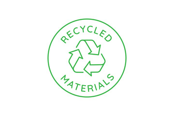 Aufkleber - Vector logo design template and emblem in simple line style - recycled materials - badge for sustainable made products and clothes