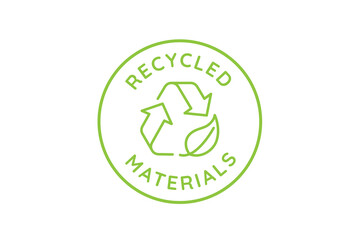 Aufkleber - Vector logo design template and emblem in simple line style - recycled materials - badge for sustainable made products and clothes