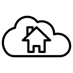 Sticker - house cloud computing icon