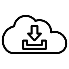 Canvas Print - download cloud computing icon