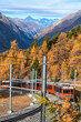 Gornergrat Bahn train during autumn, Zermatt, Switzerland