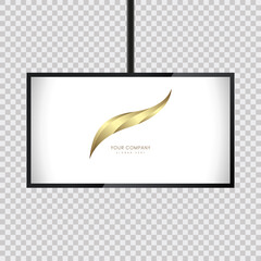 Aufkleber - Hanging 3Ds mock-up of Realistic TV screen, LED, signboard stand, TV on a transparent baskgound vector illustration