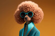 Portrait of a dog dressed in a formal business suit, toy poodle, character, generative ai