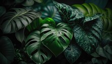 Leaves Background Generative AI