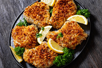 Sticker - baked in oven panko breaded pork chops on bone